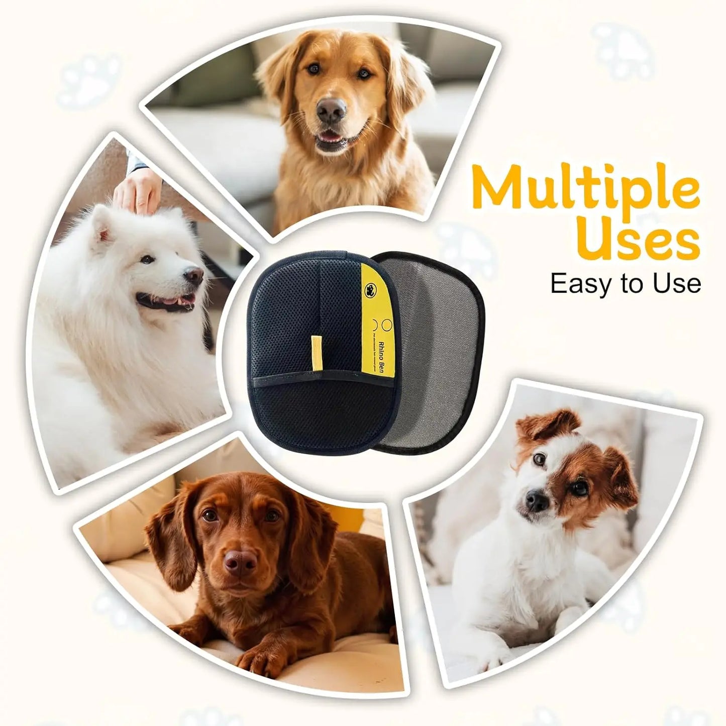 Pet Hair Removal Glove Double Sided Tool