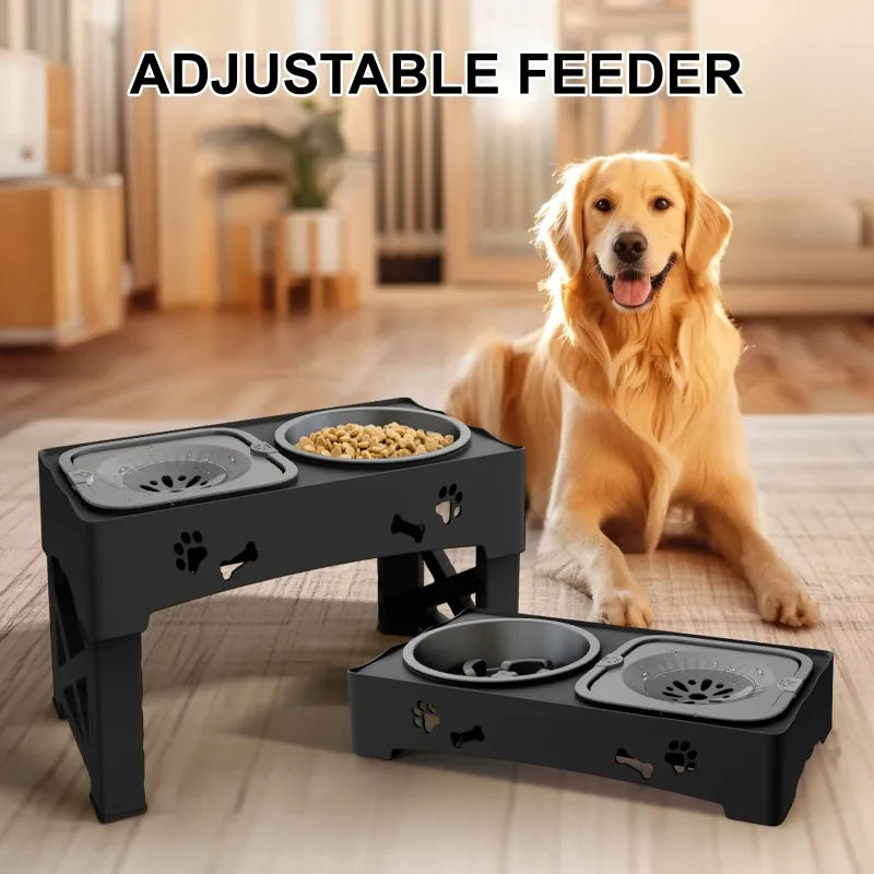 3 in 1 Pet Feeder Two Bowls One Lift Anti-upset