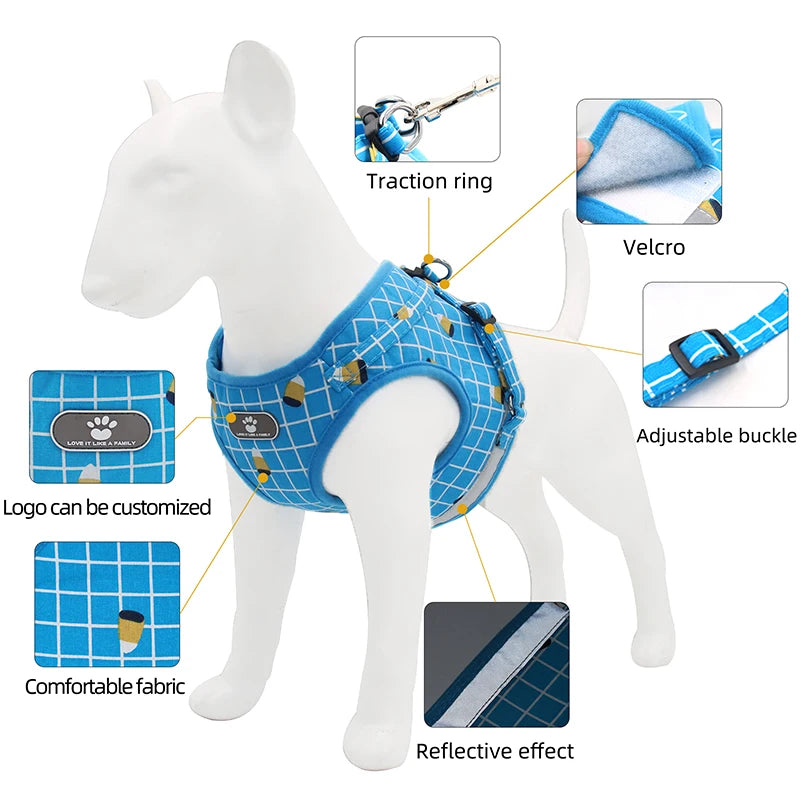 Summer Pet Dog Vest Harness and Leash Sets