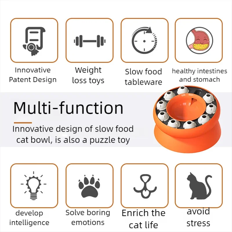 Interactive Slow Feed Puzzle Bowl for Cats