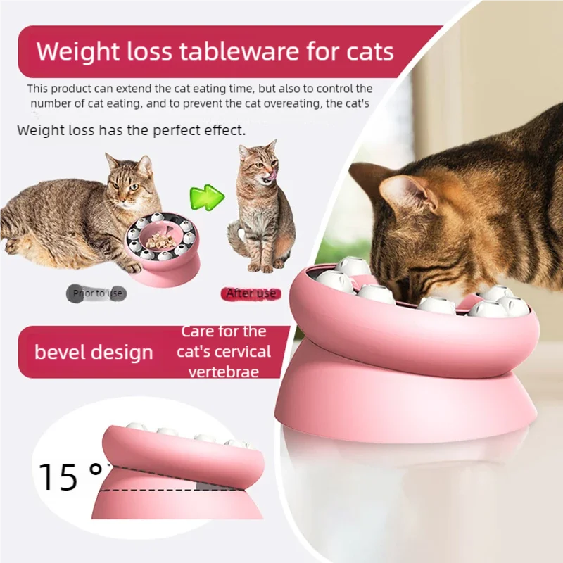 Interactive Slow Feed Puzzle Bowl for Cats