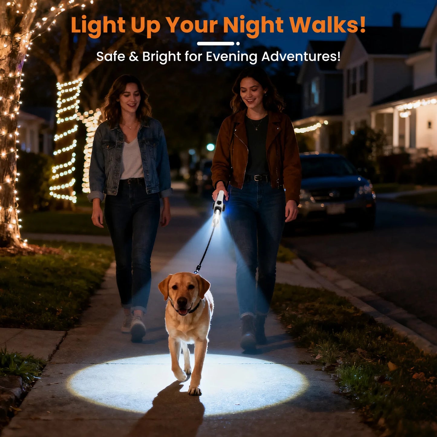 16ft USB LED Retractable Dog Leash