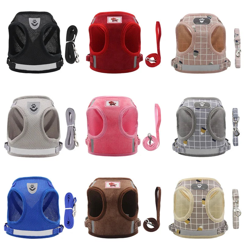 Summer Pet Dog Vest Harness and Leash Sets