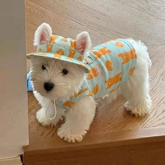 2Pcs Summer Dog Cooling Clothes Set