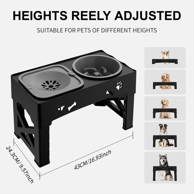 3 in 1 Pet Feeder Two Bowls One Lift Anti-upset