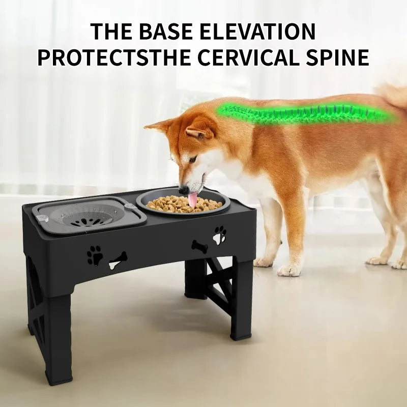 3 in 1 Pet Feeder Two Bowls One Lift Anti-upset